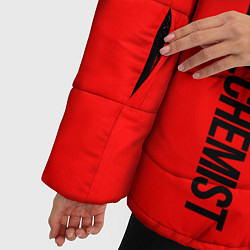 Куртка зимняя женская Стальной алхимик - красная печать Альфонс, цвет: 3D-черный — фото 2