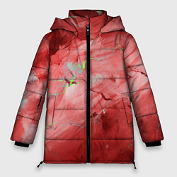 Куртка зимняя женская Красный мрамор, цвет: 3D-красный
