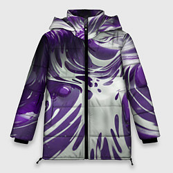 Женская зимняя куртка Бело-фиолетовая краска