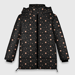 Женская зимняя куртка Паттерн со звездочками на сером фоне