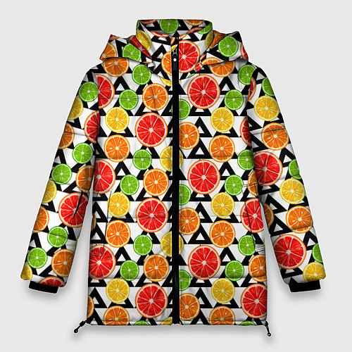 Женская зимняя куртка Citrus pattern / 3D-Светло-серый – фото 1