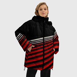 Куртка зимняя женская Базовые элементы абстракции, цвет: 3D-красный — фото 2