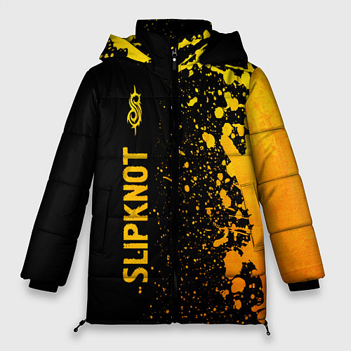 Женская зимняя куртка Slipknot - gold gradient по-вертикали / 3D-Черный – фото 1