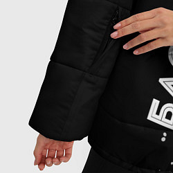 Куртка зимняя женская Басист из России и герб РФ по-вертикали, цвет: 3D-черный — фото 2
