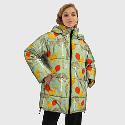 Куртка зимняя женская Лисы в лесу, цвет: 3D-красный — фото 2