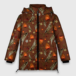 Женская зимняя куртка Перья и физалис brown