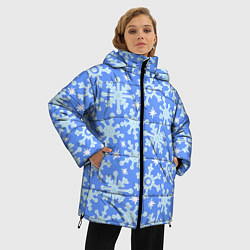 Куртка зимняя женская Мультяшные снежинки, цвет: 3D-черный — фото 2