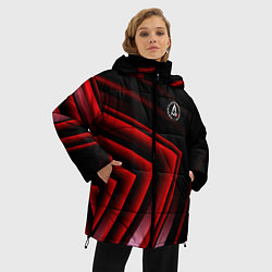 Куртка зимняя женская Mass Effect N7 special forces, цвет: 3D-красный — фото 2