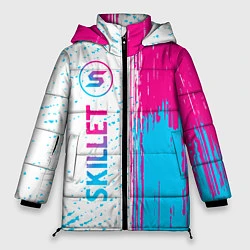 Куртка зимняя женская Skillet neon gradient style по-вертикали, цвет: 3D-черный