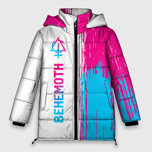 Женская зимняя куртка Behemoth neon gradient style по-вертикали / 3D-Черный – фото 1