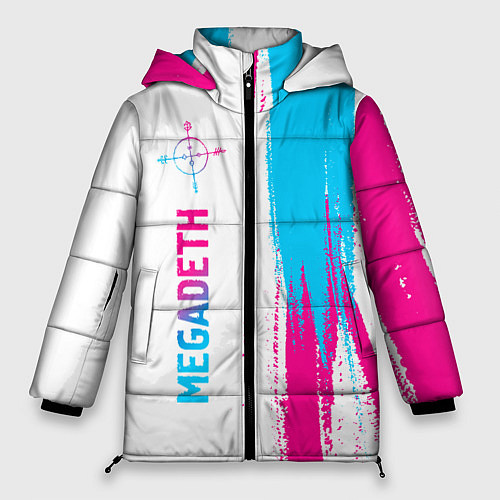 Женская зимняя куртка Megadeth neon gradient style по-вертикали / 3D-Черный – фото 1