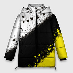 Женская зимняя куртка Брызги желто-черных красок