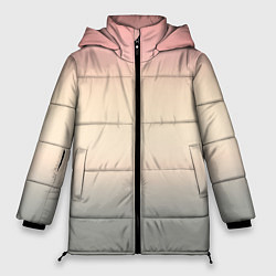 Женская зимняя куртка Персиковый и серый градиент