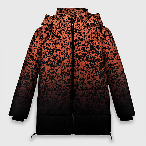 Женская зимняя куртка Оранжево-розовый пятнистый / 3D-Черный – фото 1