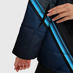 Куртка зимняя женская Галактическая абстракция синяя, цвет: 3D-красный — фото 2