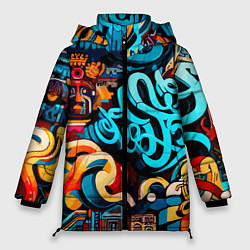 Куртка зимняя женская Abstract graffiti - ai art, цвет: 3D-светло-серый