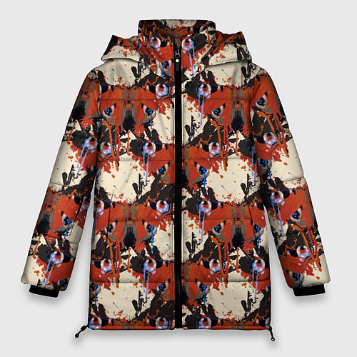 Женская зимняя куртка Абстрактный узор бабочки / 3D-Черный – фото 1