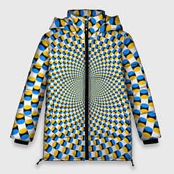 Куртка зимняя женская Оптическая иллюзия арт, цвет: 3D-светло-серый
