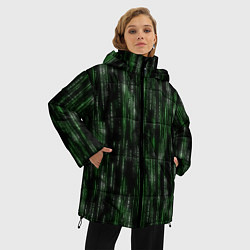 Куртка зимняя женская Матричный паттерн, цвет: 3D-черный — фото 2