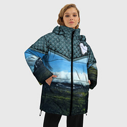 Куртка зимняя женская Облачные сердца, цвет: 3D-черный — фото 2