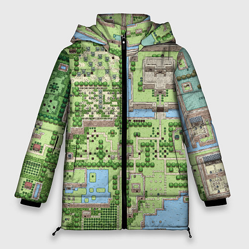 Женская зимняя куртка Zelda: карта / 3D-Черный – фото 1