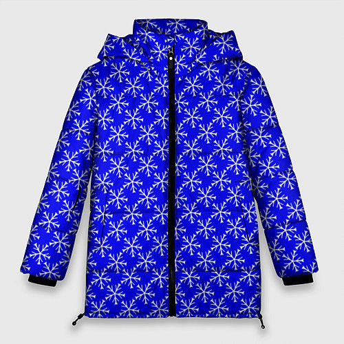 Женская зимняя куртка Паттерн снежинки синий / 3D-Черный – фото 1