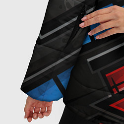 Куртка зимняя женская Темная абстракция из геометрических фигур, цвет: 3D-черный — фото 2