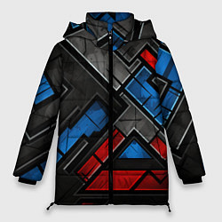 Женская зимняя куртка Темная абстракция из геометрических фигур