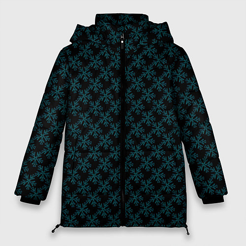 Женская зимняя куртка Паттерн снежинки чёрный / 3D-Черный – фото 1