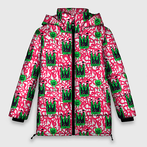 Женская зимняя куртка Каракулевые короны / 3D-Красный – фото 1