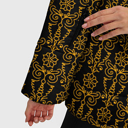 Куртка зимняя женская Чёрно-золотой узоры, цвет: 3D-черный — фото 2