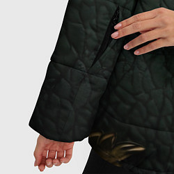 Куртка зимняя женская Золотые узоры и герб России, цвет: 3D-светло-серый — фото 2