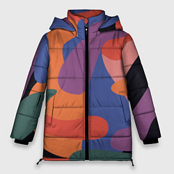 Куртка зимняя женская Цветные кляксы, цвет: 3D-светло-серый