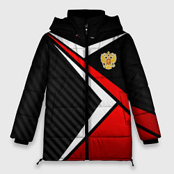 Куртка зимняя женская Russia - black and red, цвет: 3D-красный