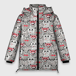 Женская зимняя куртка Серые коты