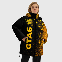 Куртка зимняя женская GTA6 - gold gradient по-вертикали, цвет: 3D-черный — фото 2