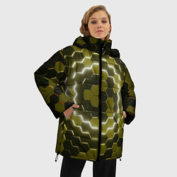 Куртка зимняя женская Гексагональная броня, цвет: 3D-черный — фото 2