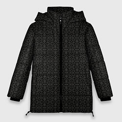 Женская зимняя куртка Ажурный чёрно-серый
