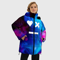 Куртка зимняя женская Love death and robots serial gradient, цвет: 3D-красный — фото 2