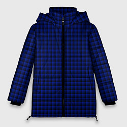 Женская зимняя куртка Паттерн объёмные квадраты тёмно-синий