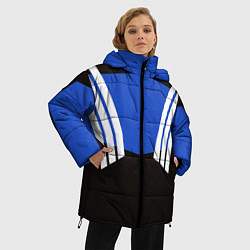 Куртка зимняя женская Олимпийка 90х - полоски, цвет: 3D-черный — фото 2