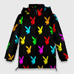 Куртка зимняя женская Playboy pattern неон, цвет: 3D-светло-серый