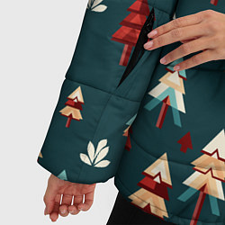 Куртка зимняя женская Треугольные ёлки, цвет: 3D-красный — фото 2