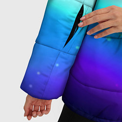 Куртка зимняя женская Love death robots neon gradient serial, цвет: 3D-черный — фото 2