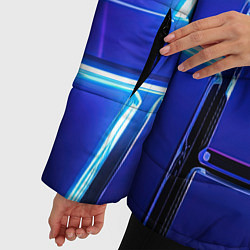 Куртка зимняя женская Синие плиты с неоном, цвет: 3D-светло-серый — фото 2