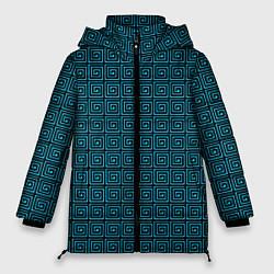 Женская зимняя куртка Квадратный спирали синий