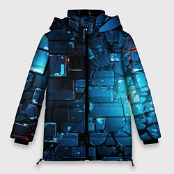Женская зимняя куртка Синие абстрактные плиты