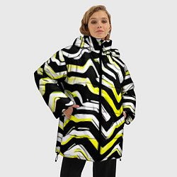 Куртка зимняя женская Абстракция - полосы, цвет: 3D-светло-серый — фото 2