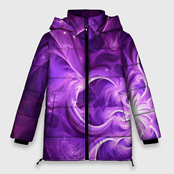 Женская зимняя куртка Фиолетовая фрактальная абстракция