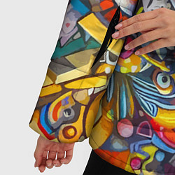 Куртка зимняя женская Фантазийный паттерн - граффити, цвет: 3D-светло-серый — фото 2